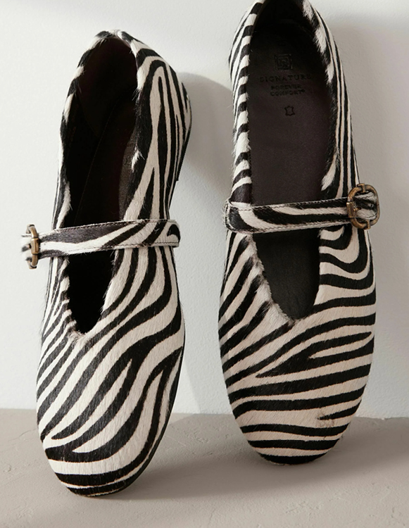 Ballerines à bride zébrées